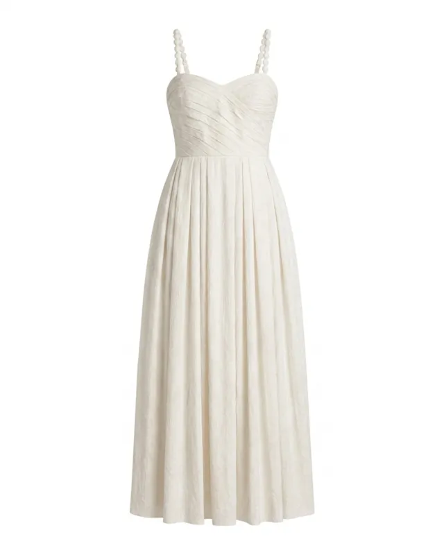 PF26 Marabel Midi Dress-Ivory made by Cartolina