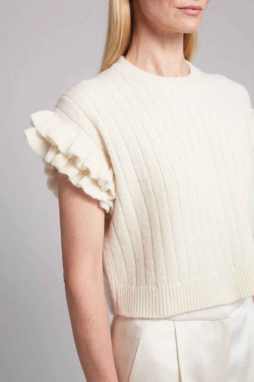 TANYA RUFFLE TANK | IVORY sold by ELEVEN SIX product image thumbnail 5