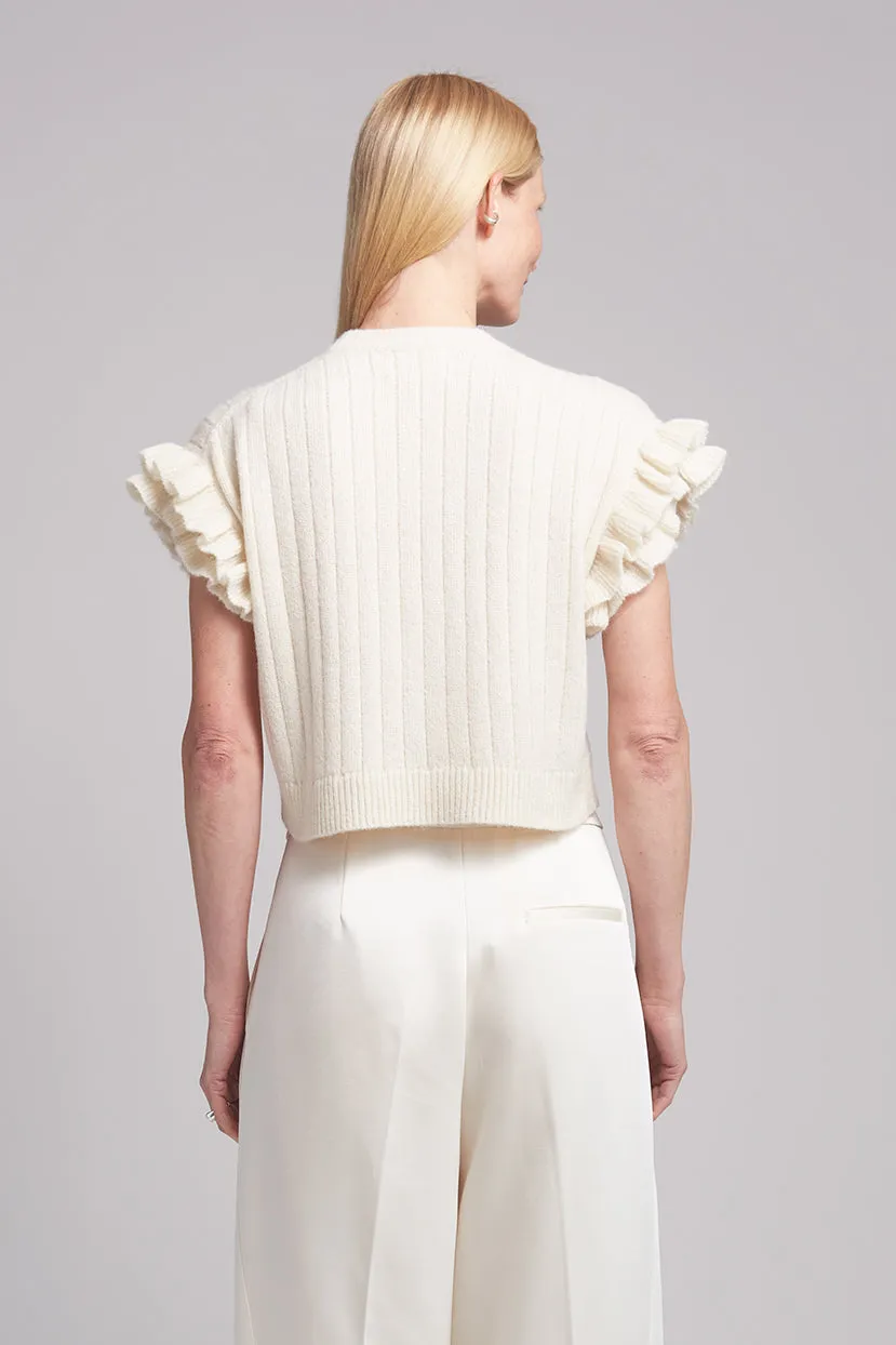 TANYA RUFFLE TANK | IVORY sold by ELEVEN SIX product image thumbnail 2