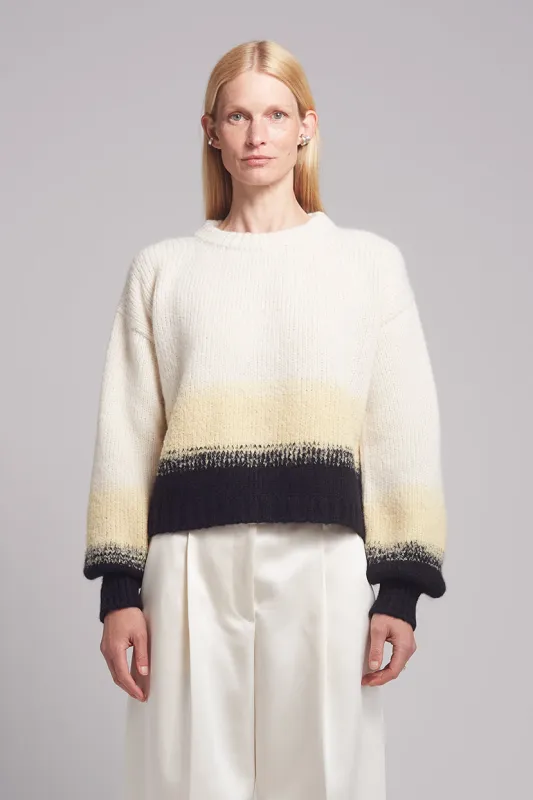 SONIA COLOR-BLOCK SWEATER | IVORY/BUTTER/BLACK sold by ELEVEN SIX