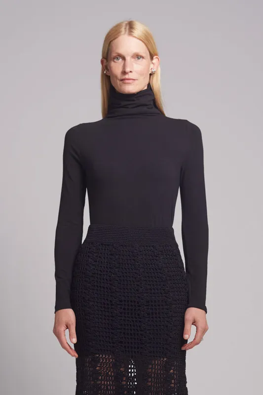 ANA T-NECK KNIT | BLACK sold by ELEVEN SIX
