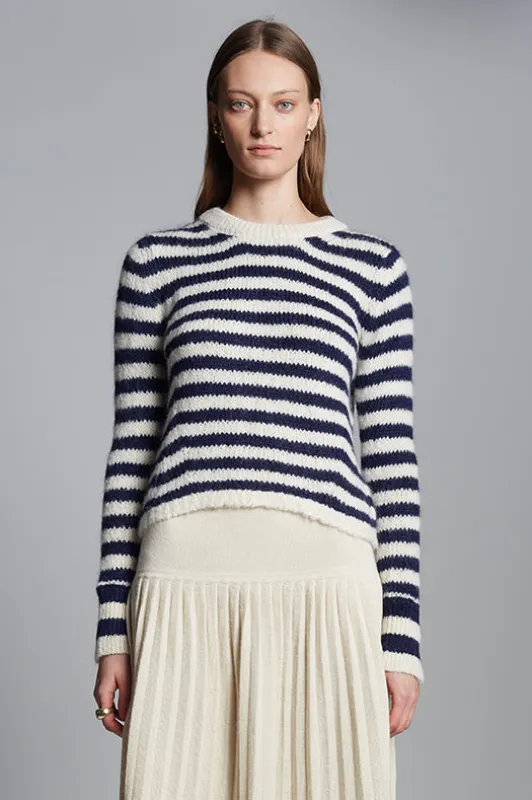 AVA STRIPE SWEATER | IVORY + NAVY sold by ELEVEN SIX