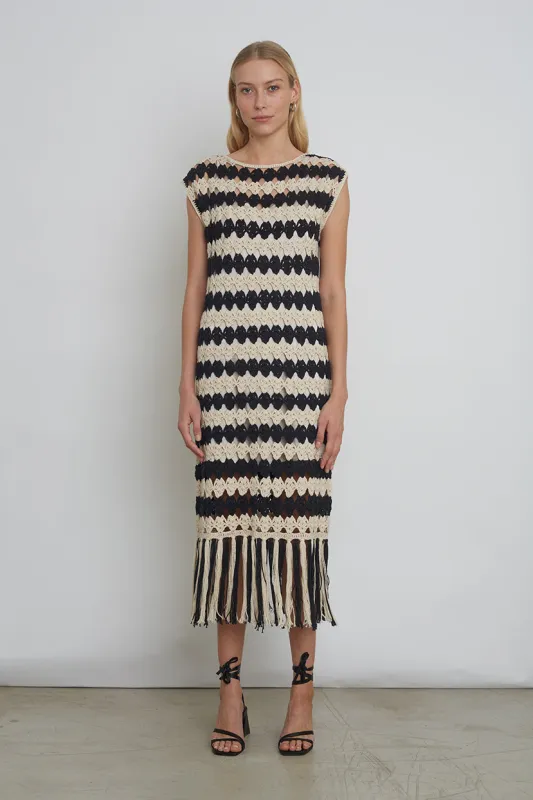 SHAYA STRIPE CROCHET DRESS | IG ARCHIVE SALE | ONE LEFT: 1X XS/S (WORKS FOR M/L) sold by ELEVEN SIX