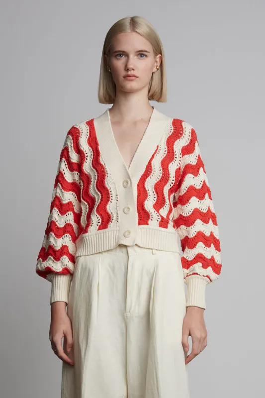 LUNA CARDI | IVORY + ROSSO made by ELEVEN SIX