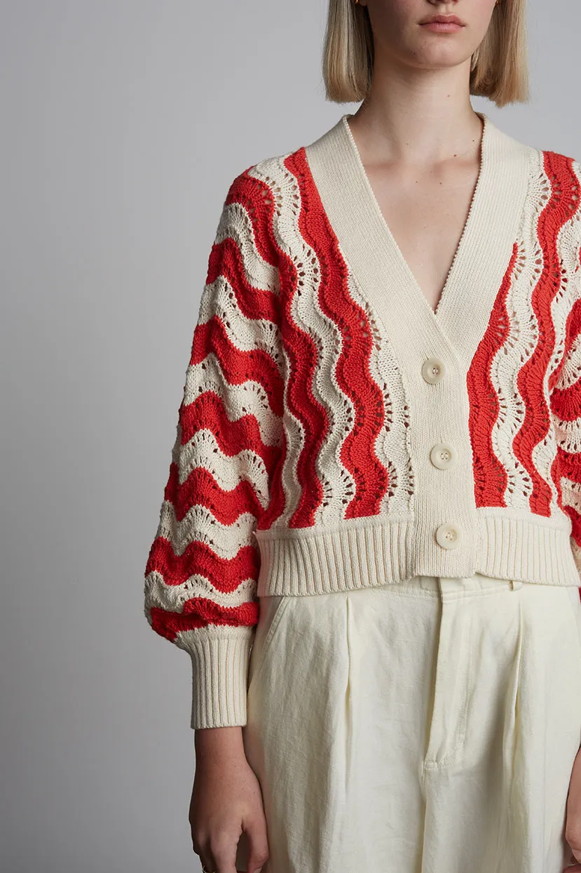 LUNA CARDI | IVORY + ROSSO sold by ELEVEN SIX product image thumbnail 2