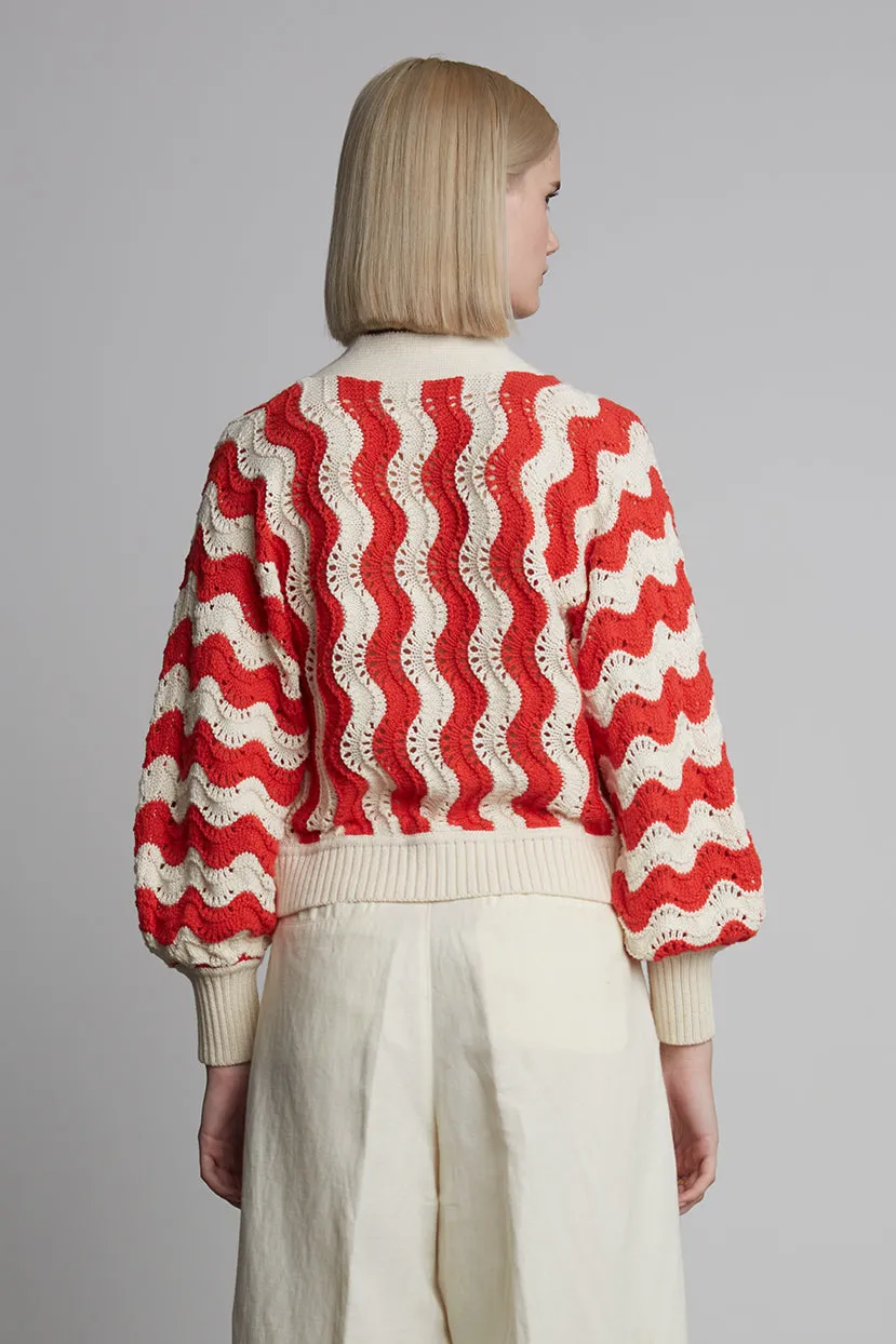 LUNA CARDI | IVORY + ROSSO sold by ELEVEN SIX product image thumbnail 3