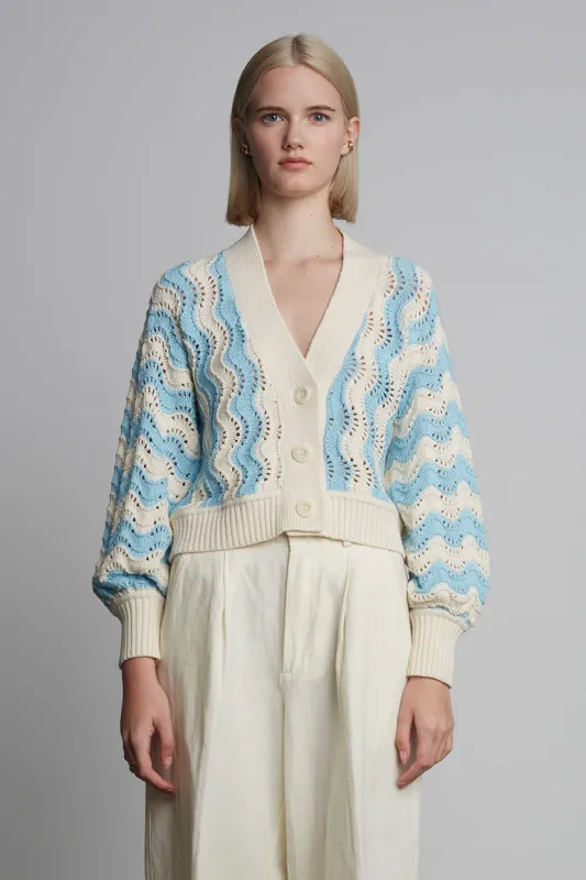 LUNA CARDI | IVORY + SKYE BLUE made by ELEVEN SIX