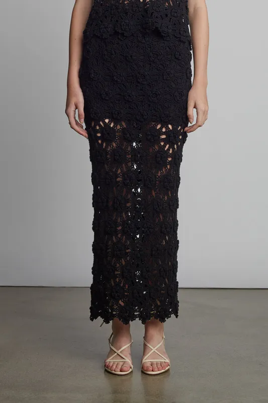 ISA CROCHET SKIRT | BLACK sold by ELEVEN SIX