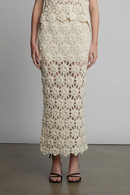 ISA CROCHET SKIRT | IVORY sold by ELEVEN SIX