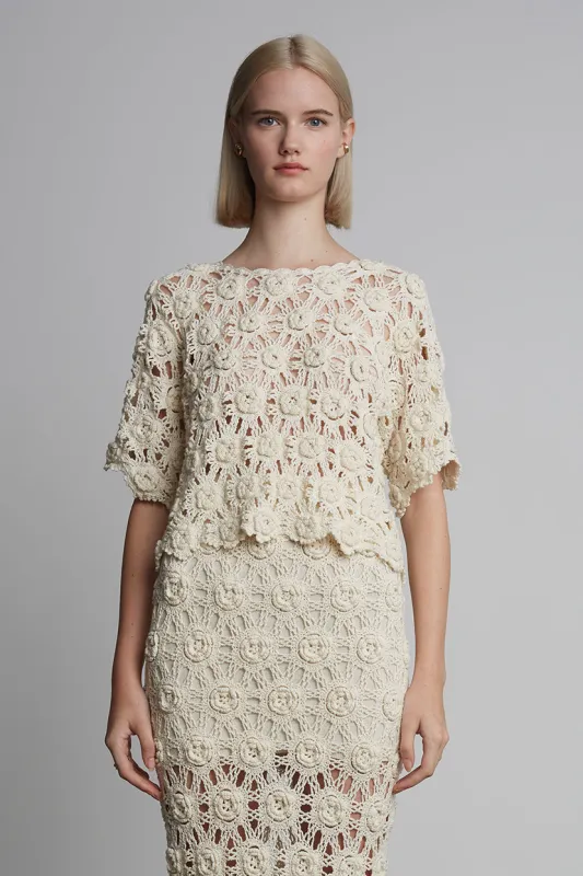 KARA CROCHET TOP | IVORY sold by ELEVEN SIX