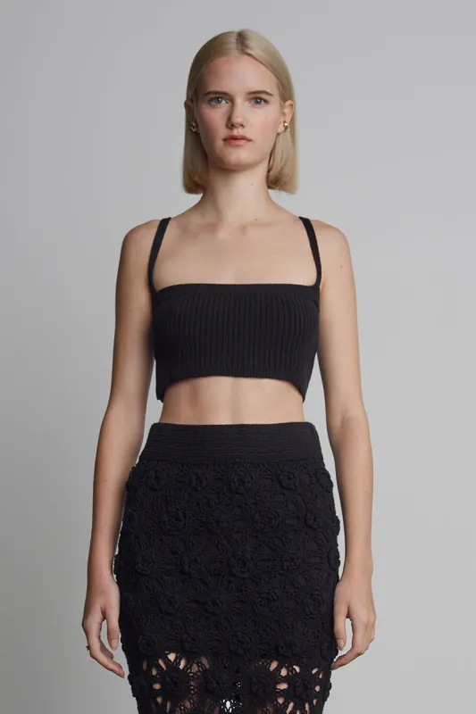 PEARLA CROP TOP | BLACK sold by ELEVEN SIX