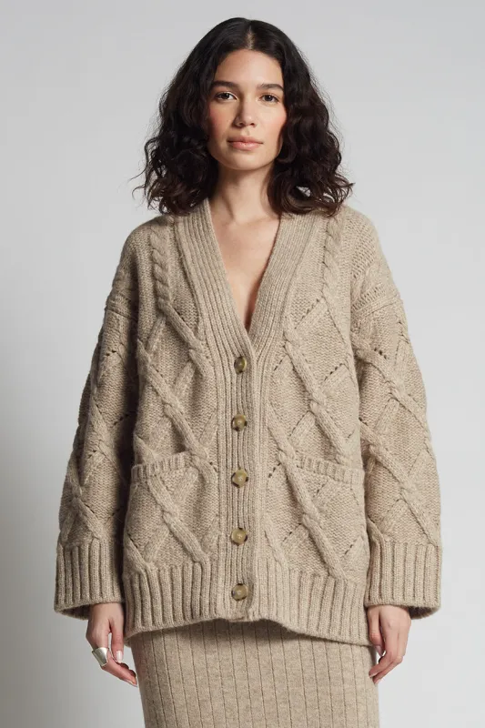 KAYLN CARDI | OATMEAL MELANGE made by ELEVEN SIX