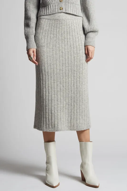 PIA TUBE SKIRT | PALE GREY MELANGE sold by ELEVEN SIX