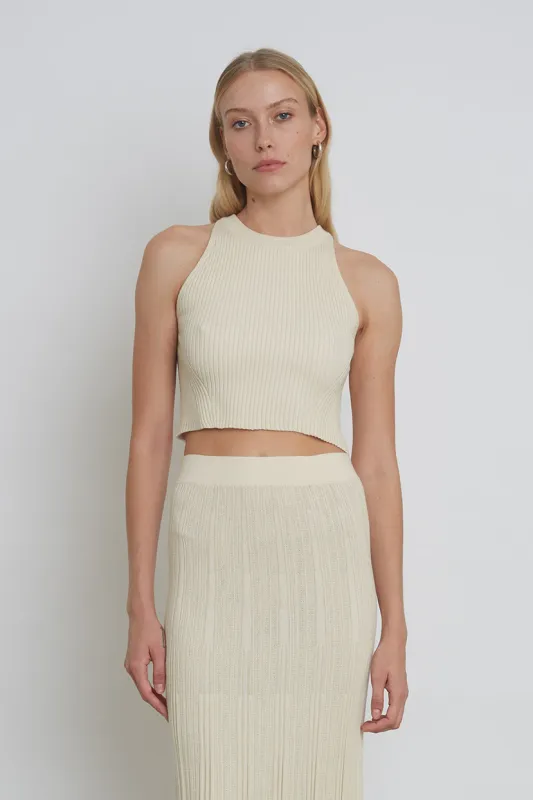 TIA CROP TANK | IVORY sold by ELEVEN SIX