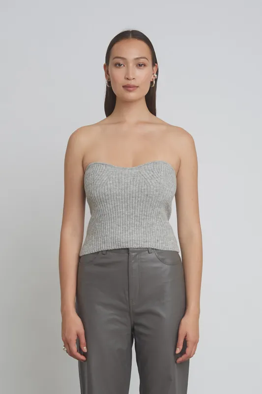 VIDA TUBE TOP | PALE GREY MELANGE sold by ELEVEN SIX