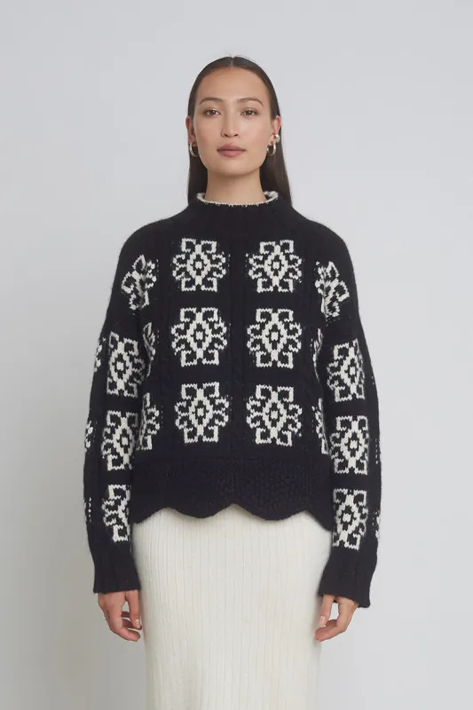 SIENNA SWEATER | BLACK + IVORY sold by ELEVEN SIX