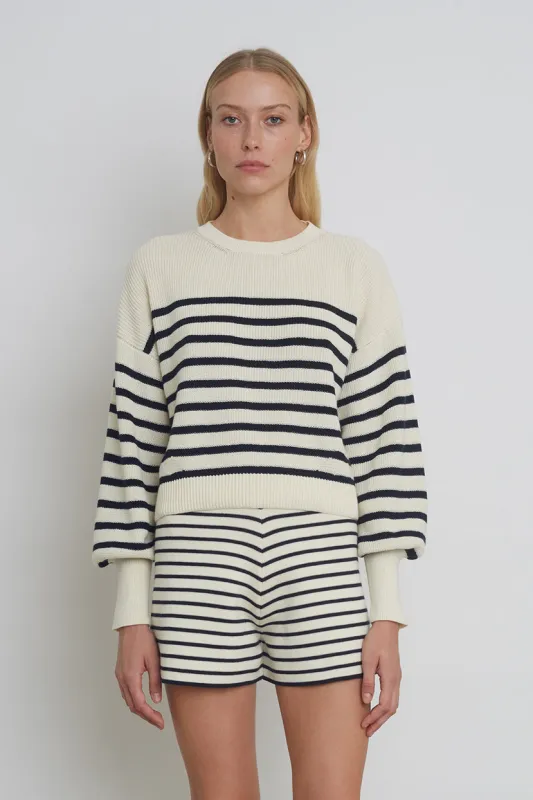 LAYLA STRIPE SWEATER | IVORY + NAVY sold by ELEVEN SIX
