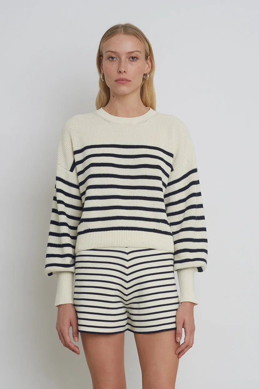 LAYLA STRIPE SWEATER | IVORY + NAVY sold by ELEVEN SIX