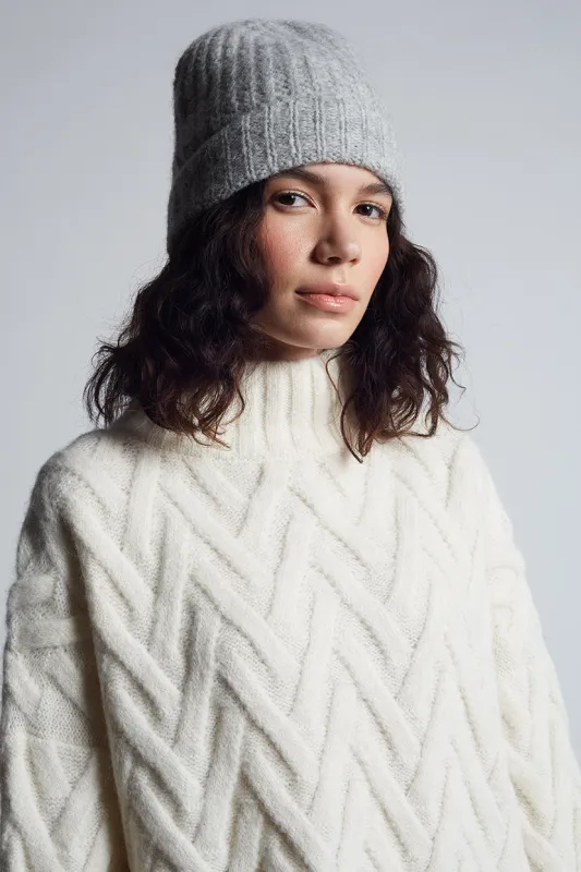 SOPHIA HAT | PALE GREY MELANGE sold by ELEVEN SIX