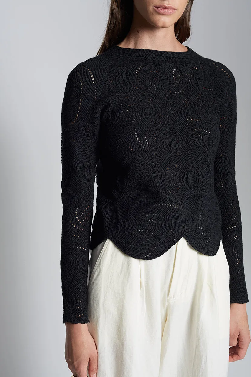 DAHLIA CROCHET TOP | BLACK | LAST ONE! sold by ELEVEN SIX product image thumbnail 4