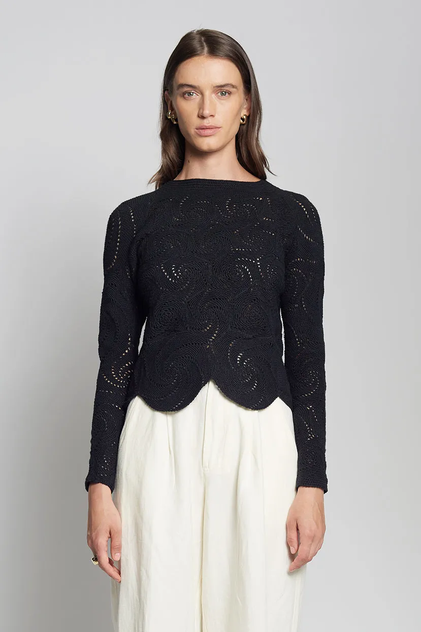 DAHLIA CROCHET TOP | BLACK | LAST ONE! sold by ELEVEN SIX