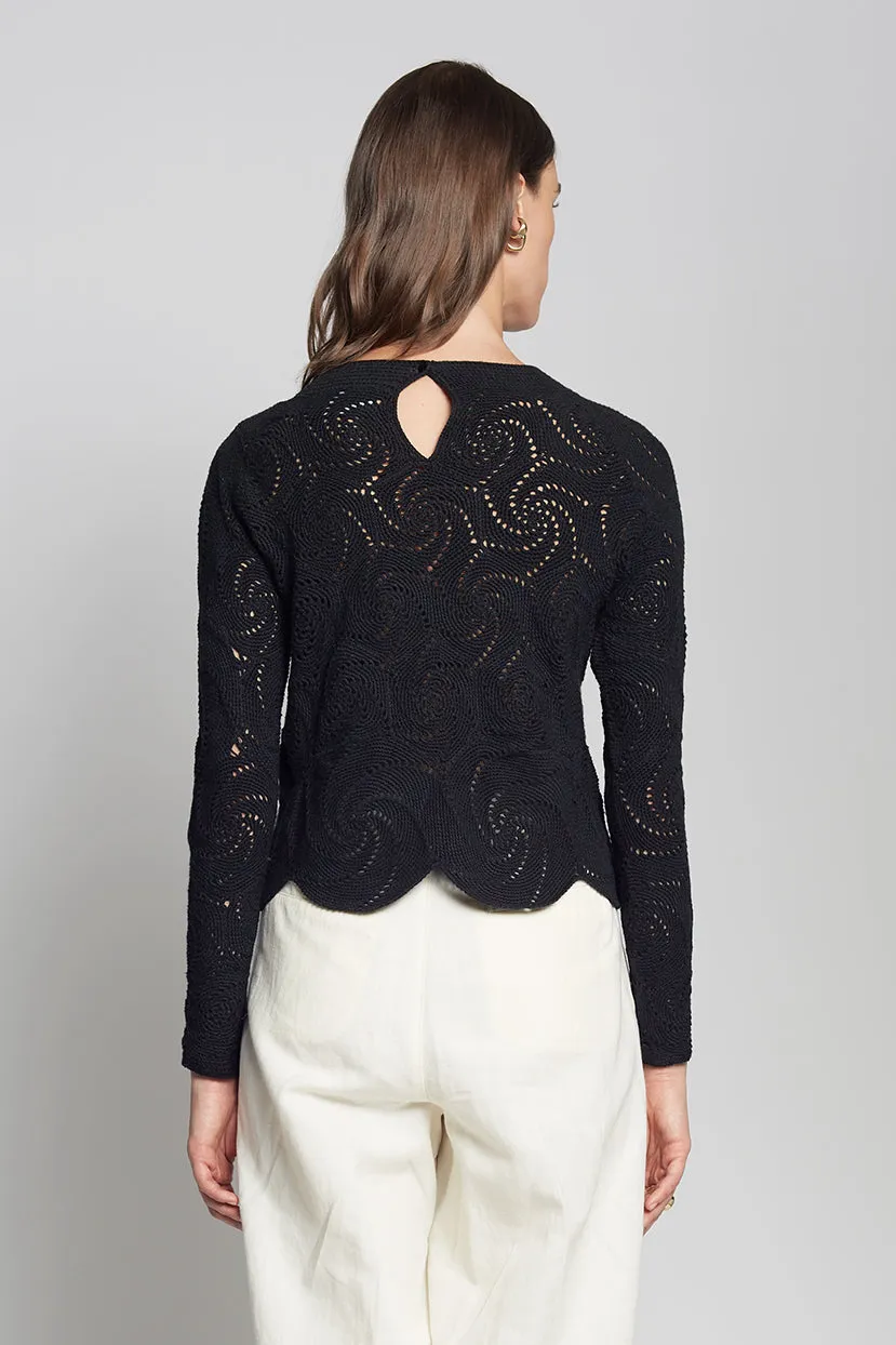 DAHLIA CROCHET TOP | BLACK | LAST ONE! sold by ELEVEN SIX product image thumbnail 2