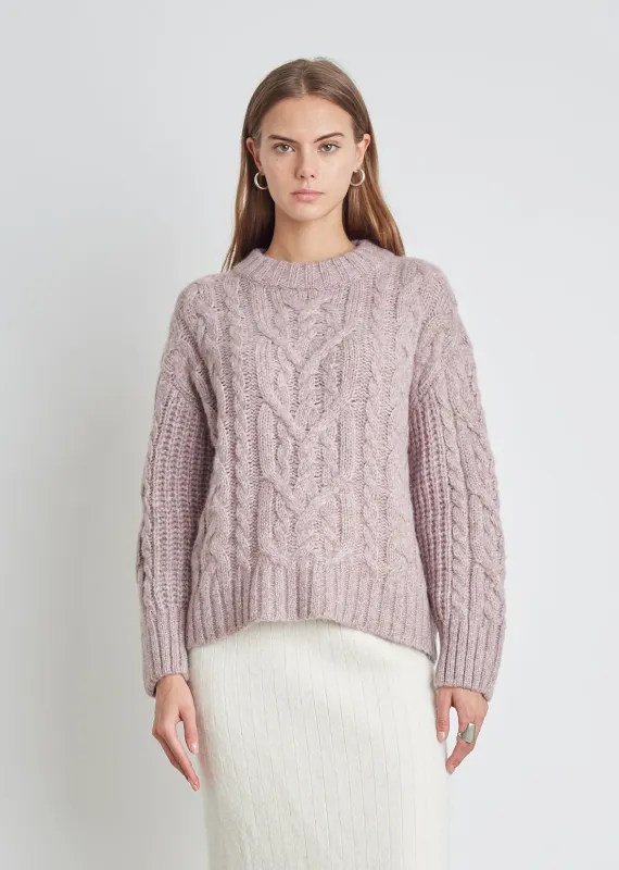 MONICA SWEATER | PINK MELANGE sold by ELEVEN SIX