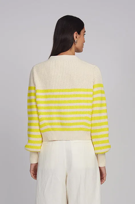ISLA STRIPE CARDI | IVORY/LIMONE STRIPE sold by ELEVEN SIX product image thumbnail 4