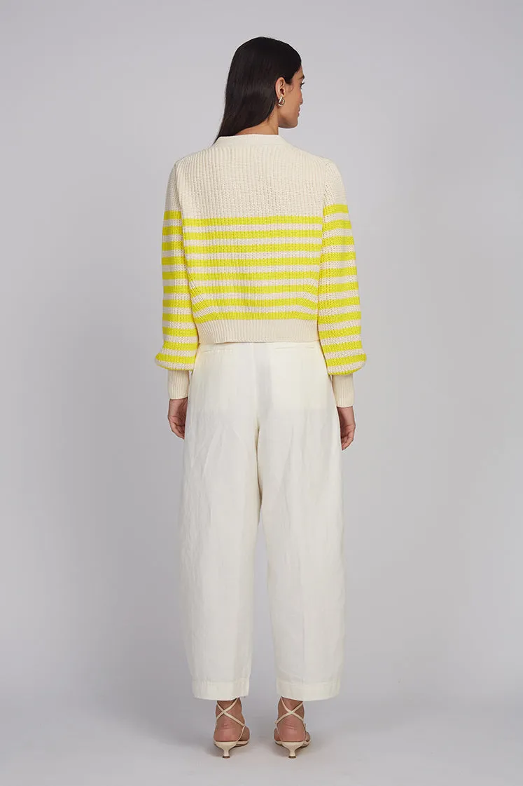 ISLA STRIPE CARDI | IVORY/LIMONE STRIPE sold by ELEVEN SIX product image thumbnail 5