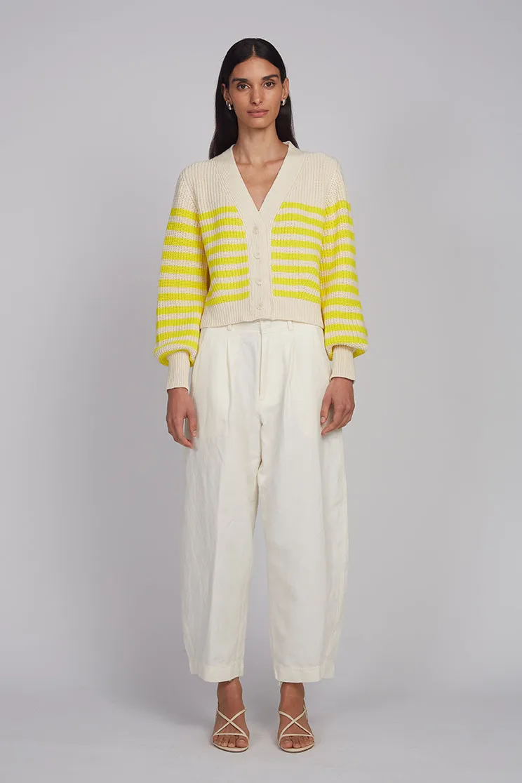 ISLA STRIPE CARDI | IVORY/LIMONE STRIPE sold by ELEVEN SIX product image thumbnail 2