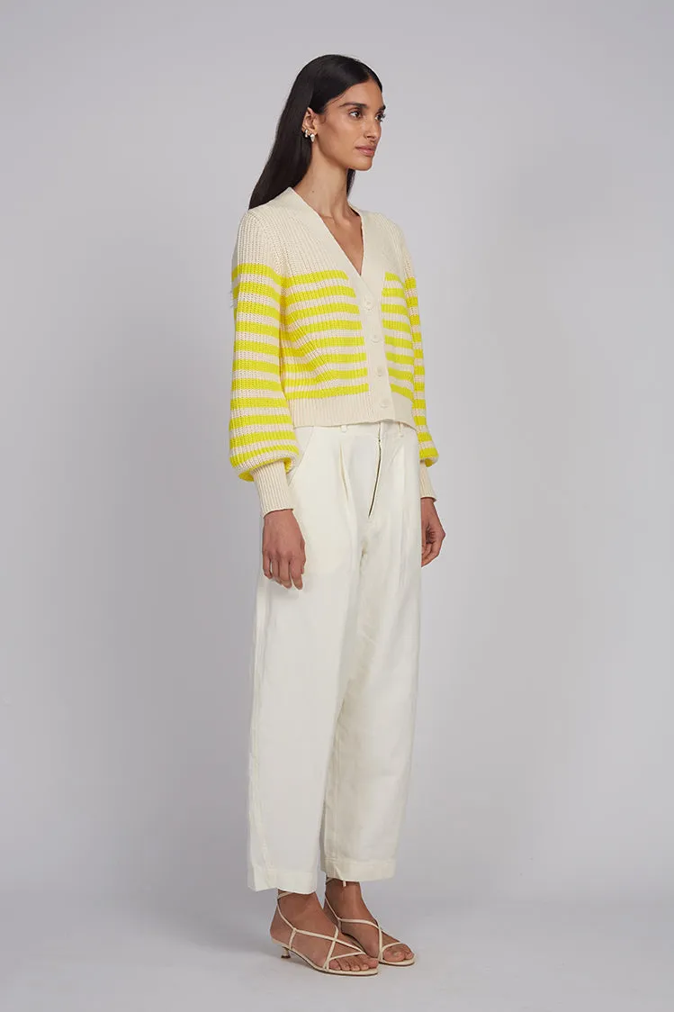 ISLA STRIPE CARDI | IVORY/LIMONE STRIPE sold by ELEVEN SIX product image thumbnail 3