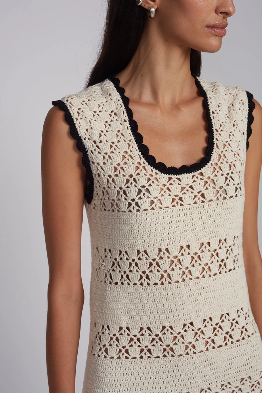 BELLA MINI DRESS | IVORY/BLACK COMBO sold by ELEVEN SIX product image thumbnail 4