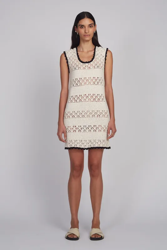 BELLA MINI DRESS | IVORY/BLACK COMBO made by ELEVEN SIX