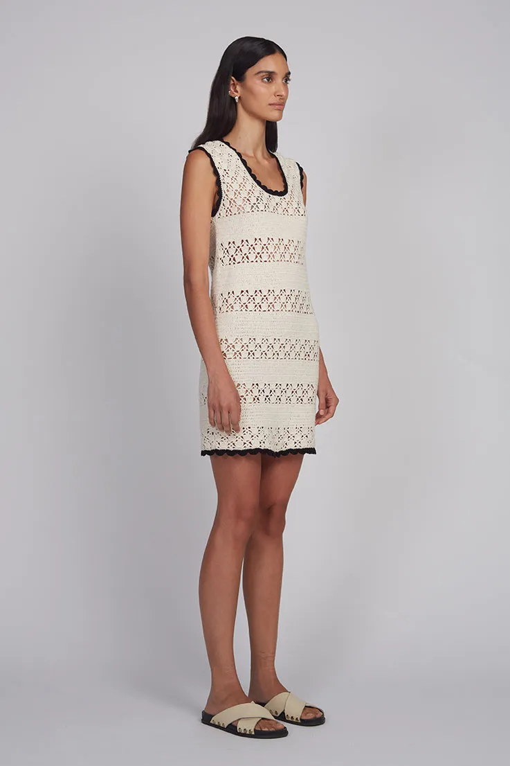 BELLA MINI DRESS | IVORY/BLACK COMBO sold by ELEVEN SIX product image thumbnail 2