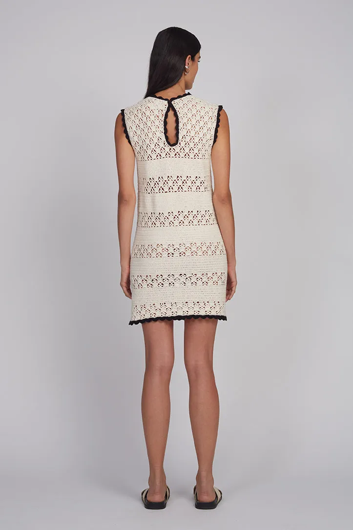 BELLA MINI DRESS | IVORY/BLACK COMBO sold by ELEVEN SIX product image thumbnail 3