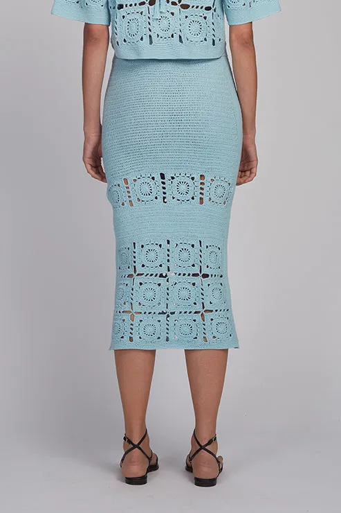 JANA CROCHET SKIRT | SKYE BLUE sold by ELEVEN SIX product image thumbnail 2
