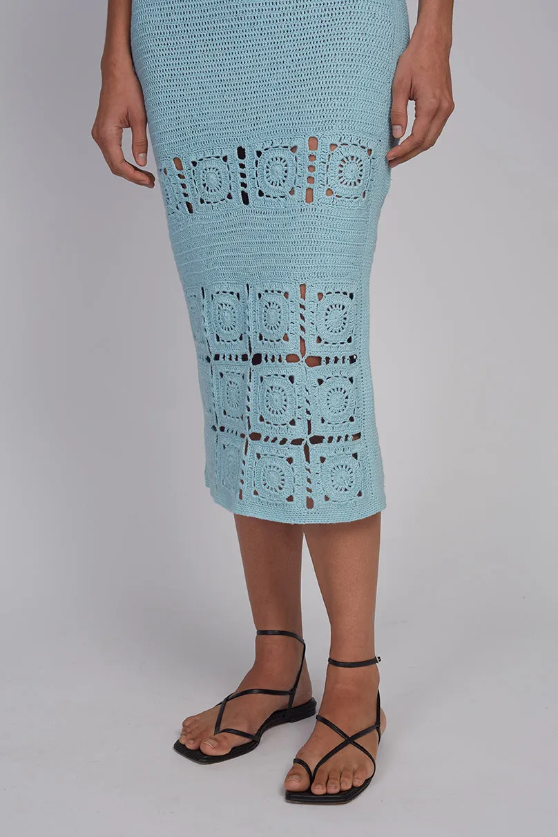 JANA CROCHET SKIRT | SKYE BLUE sold by ELEVEN SIX product image thumbnail 3