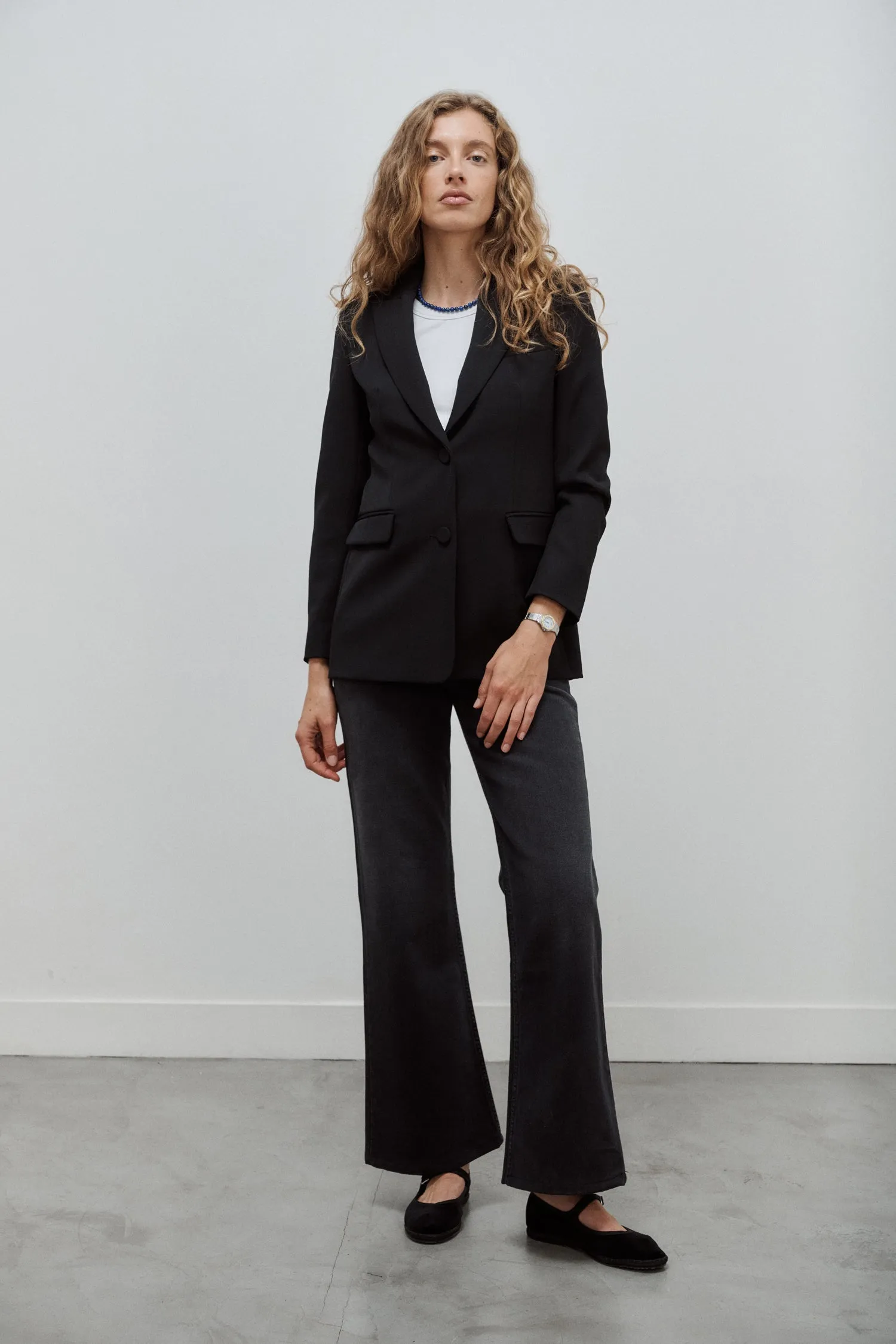 Veste Sarah Gabardine de Laine Noir sold by Facettes Studio product image thumbnail 4