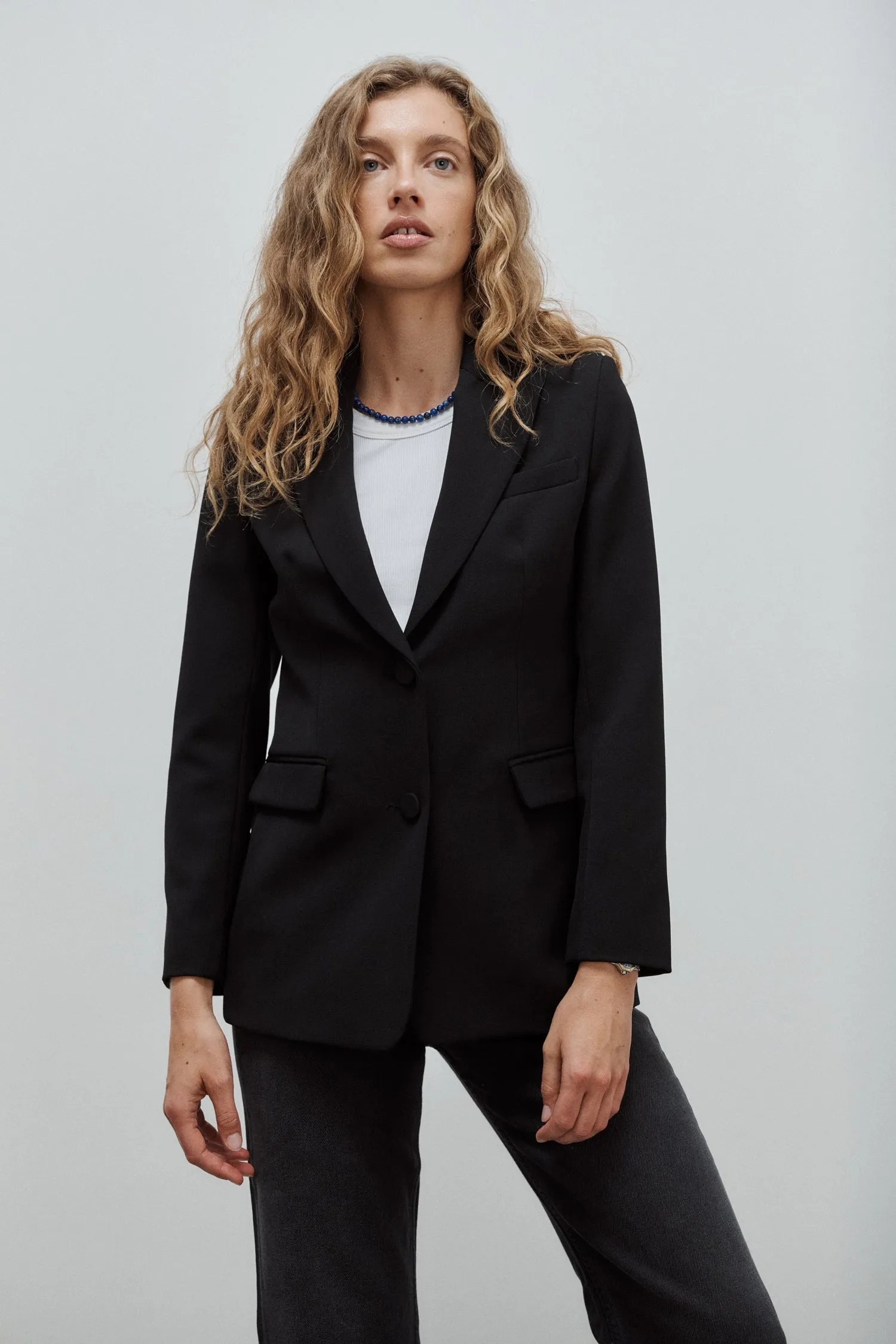 Veste Sarah Gabardine de Laine Noir sold by Facettes Studio product image thumbnail 5