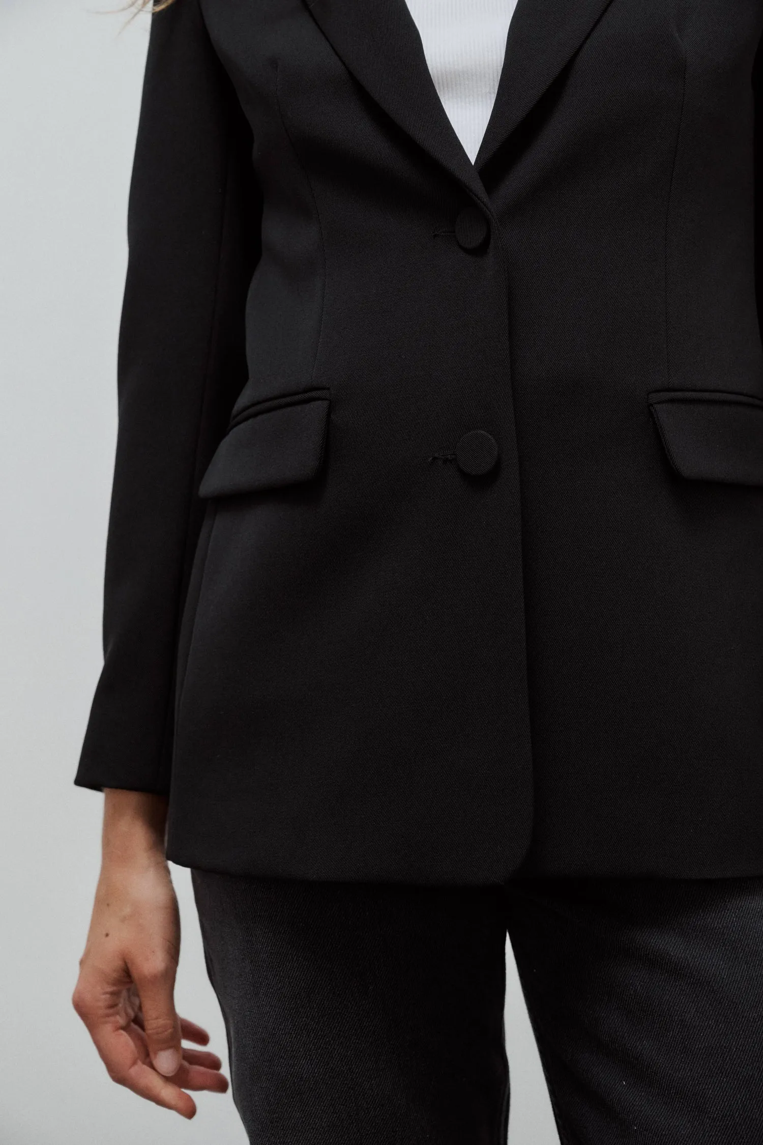 Veste Sarah Gabardine de Laine Noir sold by Facettes Studio product image thumbnail 2