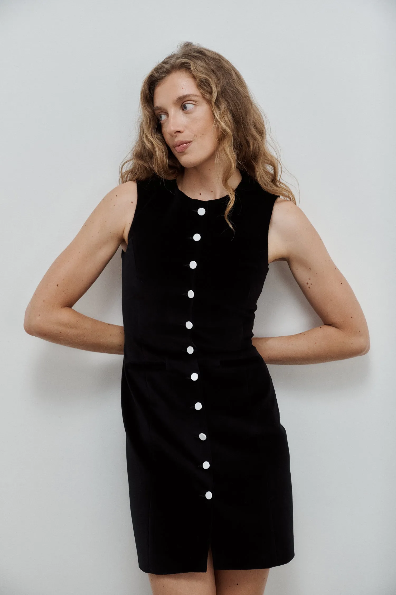 Robe Jackie Velours de Coton Noir sold by Facettes Studio product image thumbnail 2