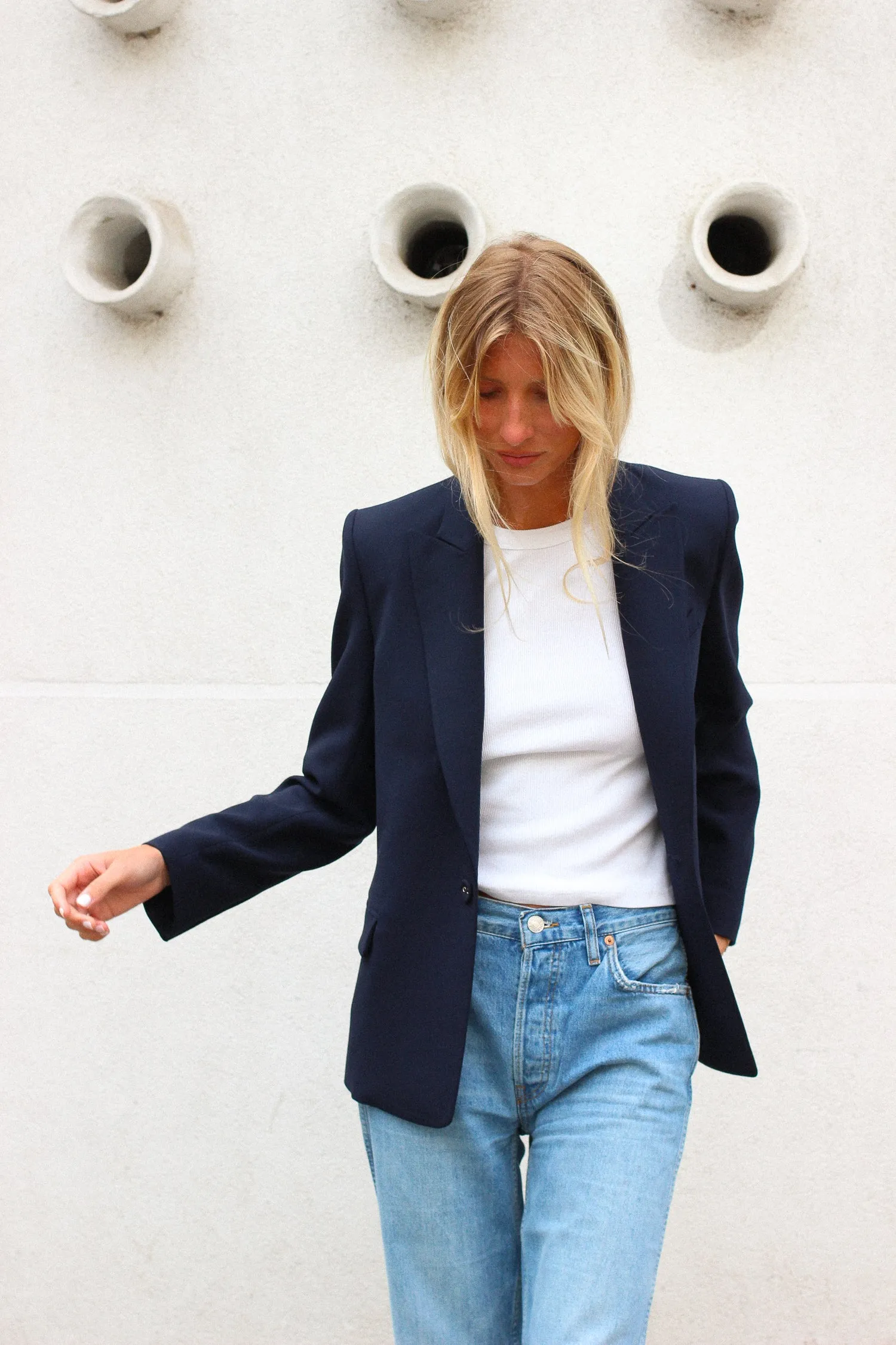 Veste Blazer Lauren Gabardine Laine Bleu Nuit sold by Facettes Studio product image thumbnail 3