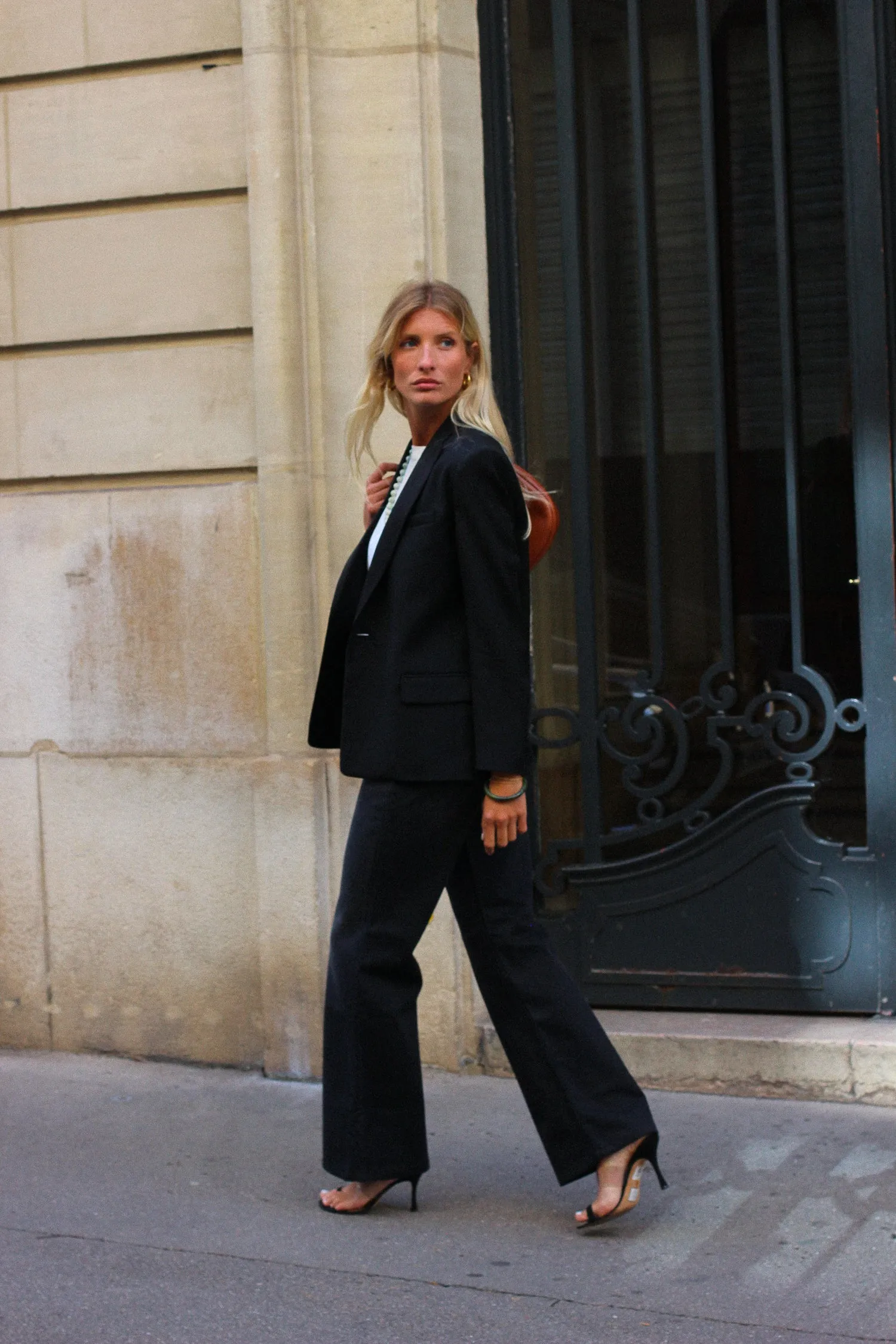 Veste Smoking Lauren Grain de Poudre Laine Col Satin Noir sold by Facettes Studio product image thumbnail 5