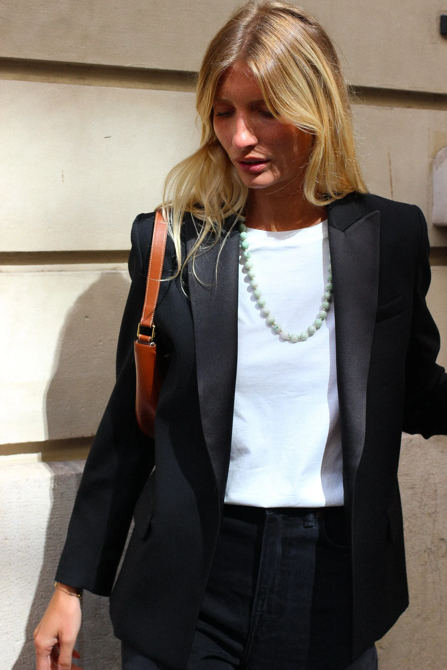 Veste Smoking Lauren Grain de Poudre Laine Col Satin Noir sold by Facettes Studio product image thumbnail 2