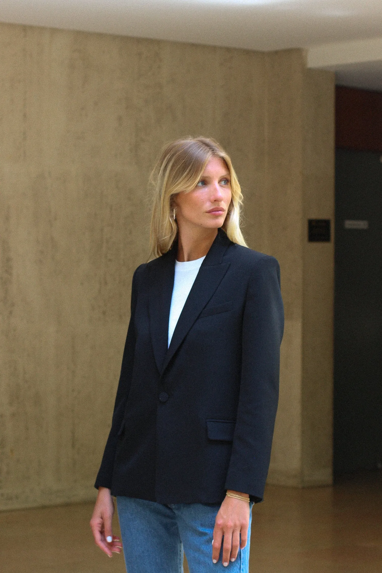 Veste Lauren Gabardine de Laine Noir - Seconde Vie sold by Facettes Studio product image thumbnail 4