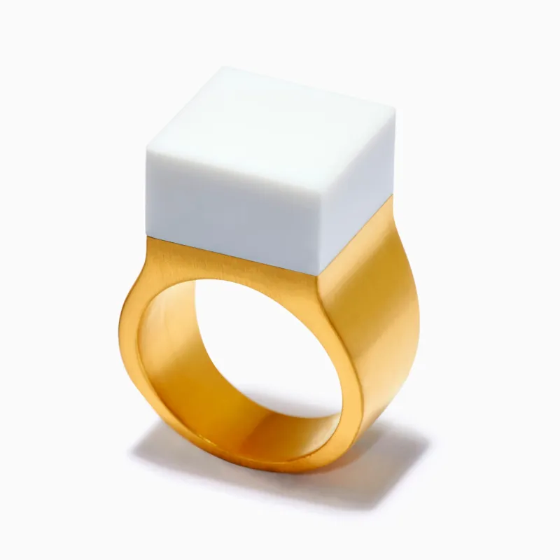 Vector White Agate Ring sold by MING YU WANG