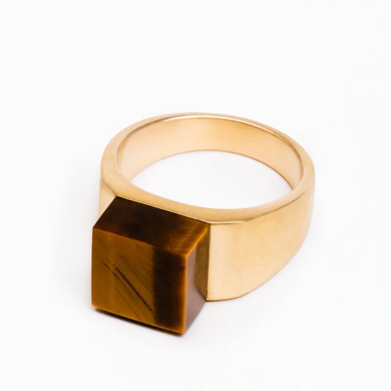 Pixel Tiger's Eye Ring sold by MING YU WANG