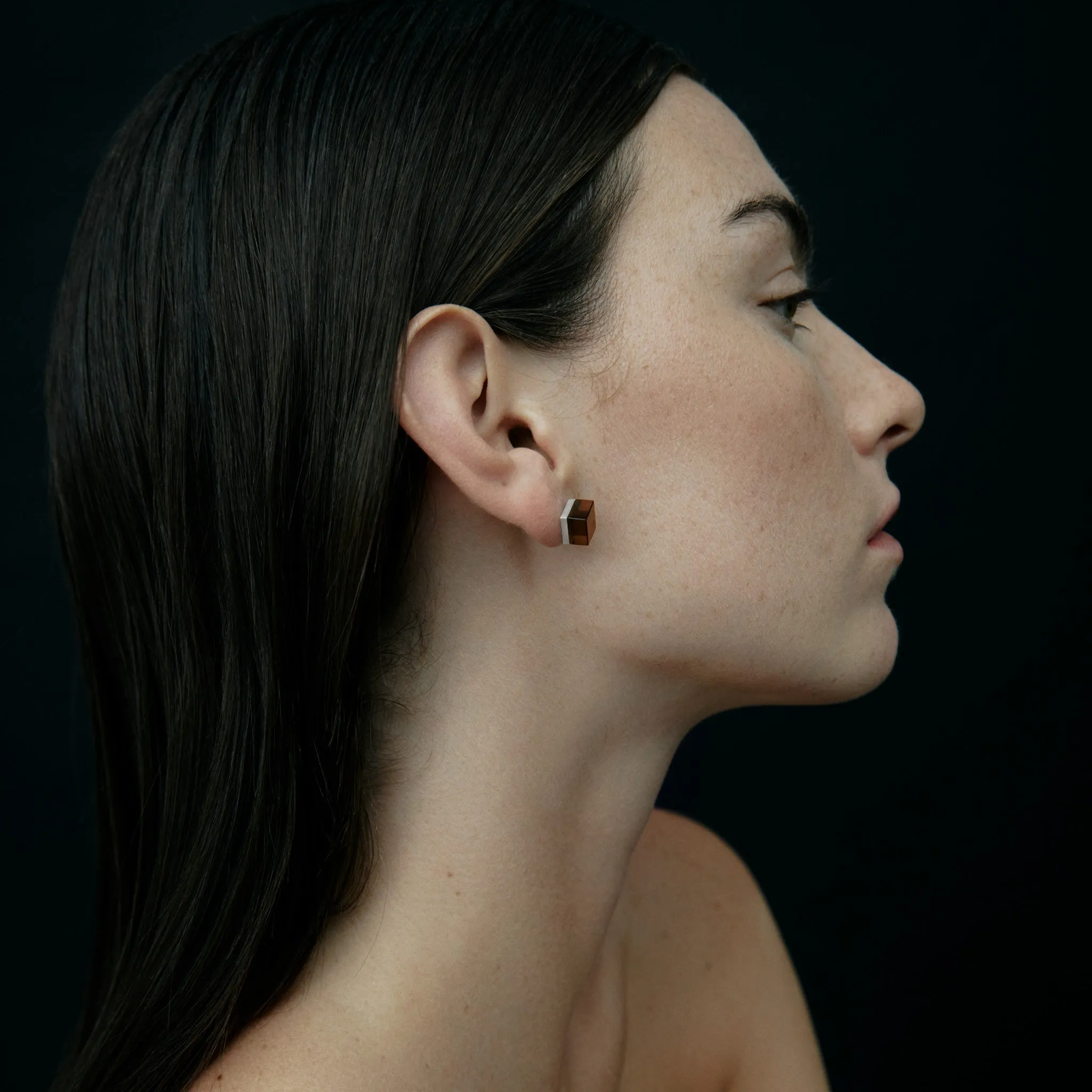 Cubic Smoky Quartz Earrings sold by MING YU WANG product image thumbnail 4