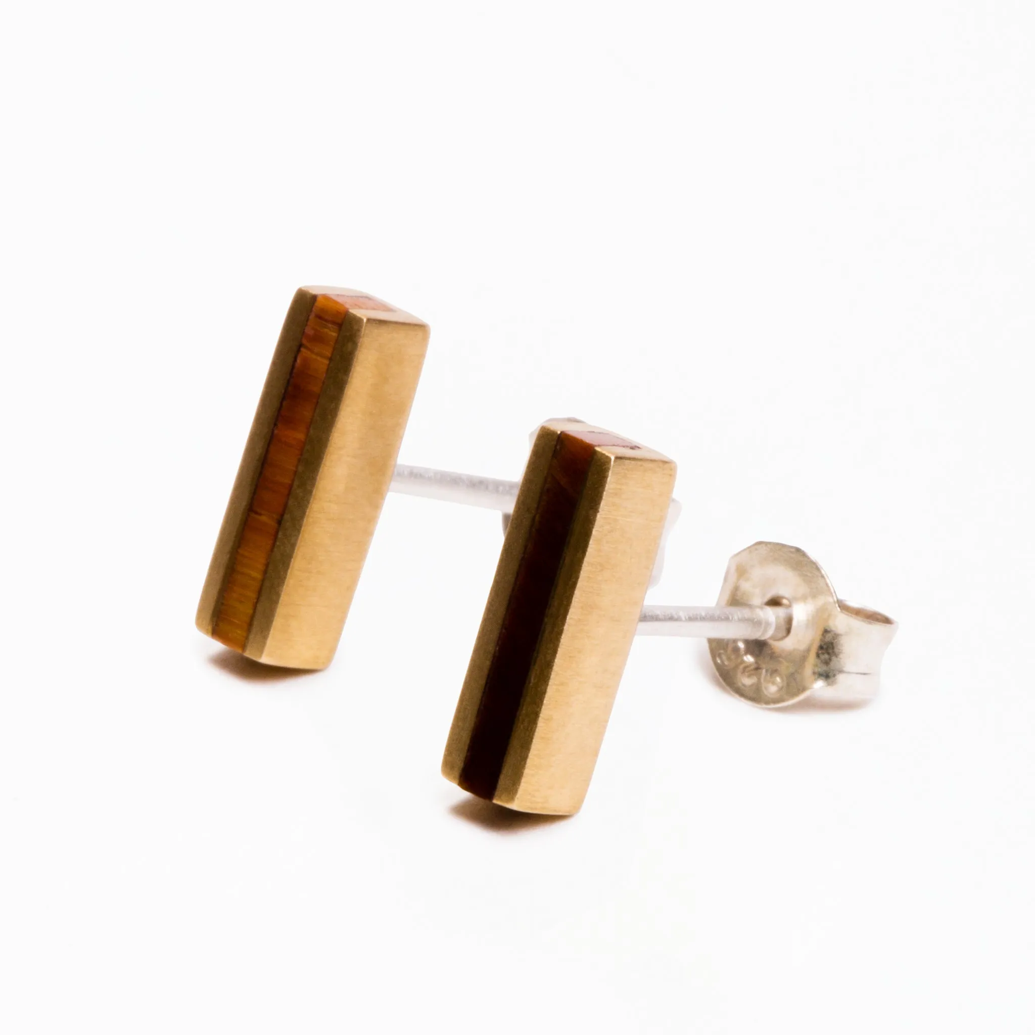 Line Tiger's Eye Earrings sold by MING YU WANG product image thumbnail 2