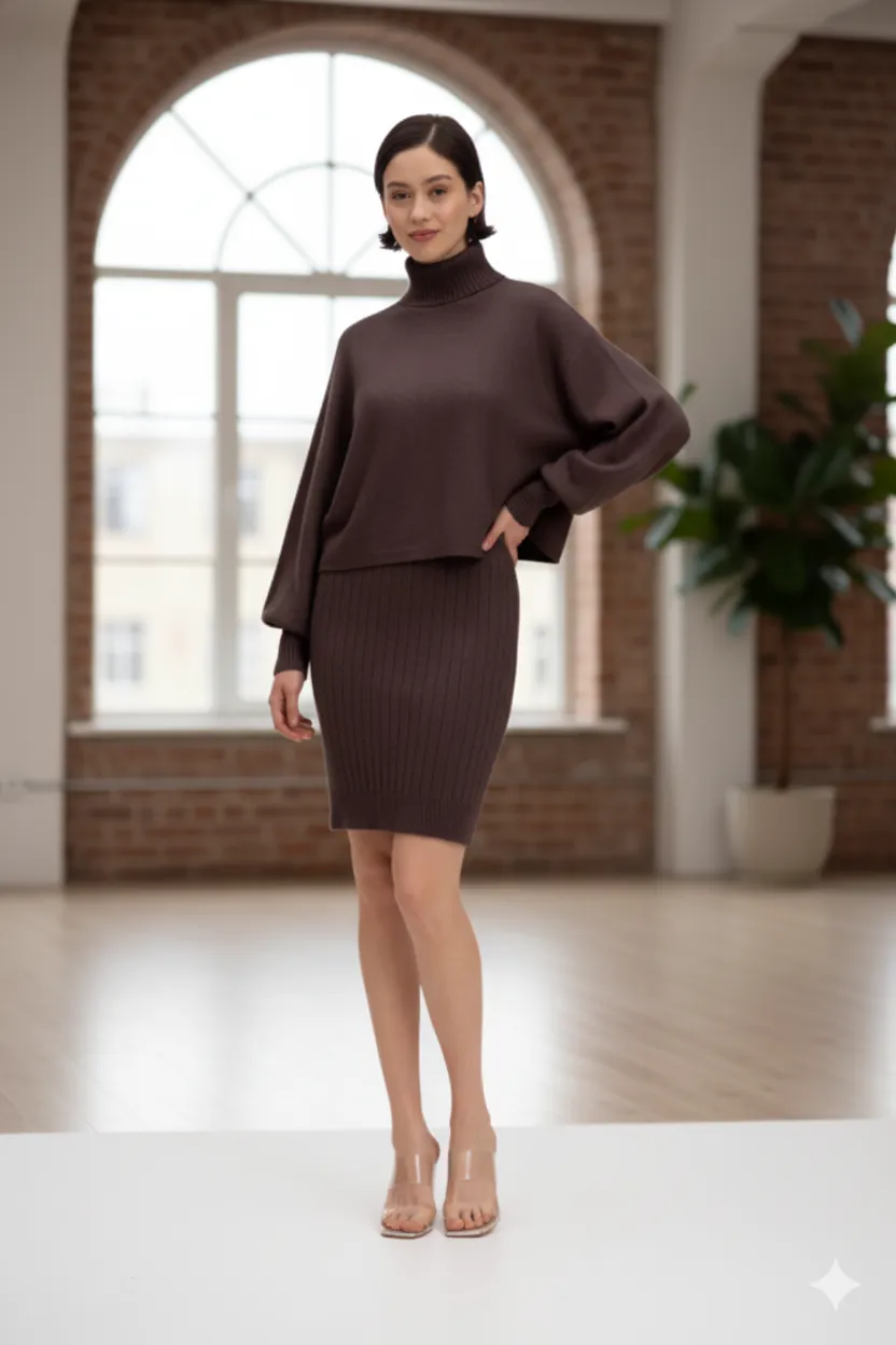 Set Sweater & Dress Stellar Harmony Brown sold by MONOSUIT product image thumbnail 4